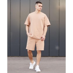 Комплект футболка шорти бежевий